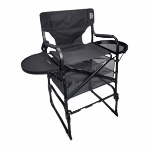 Silla P/ Maquillaje Ancha Aluminio Negra. - Beauty Style